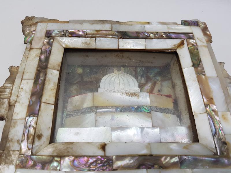 OSMANLI DÖNEMİ MESCİDİ AKSA GÖRSELLİ SEDEF DUVAR PANOSU