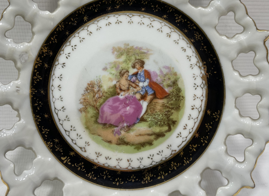 EL BOYAMA ANTİKA İNGİLİZ PORSELEN DUVAR TABAĞI