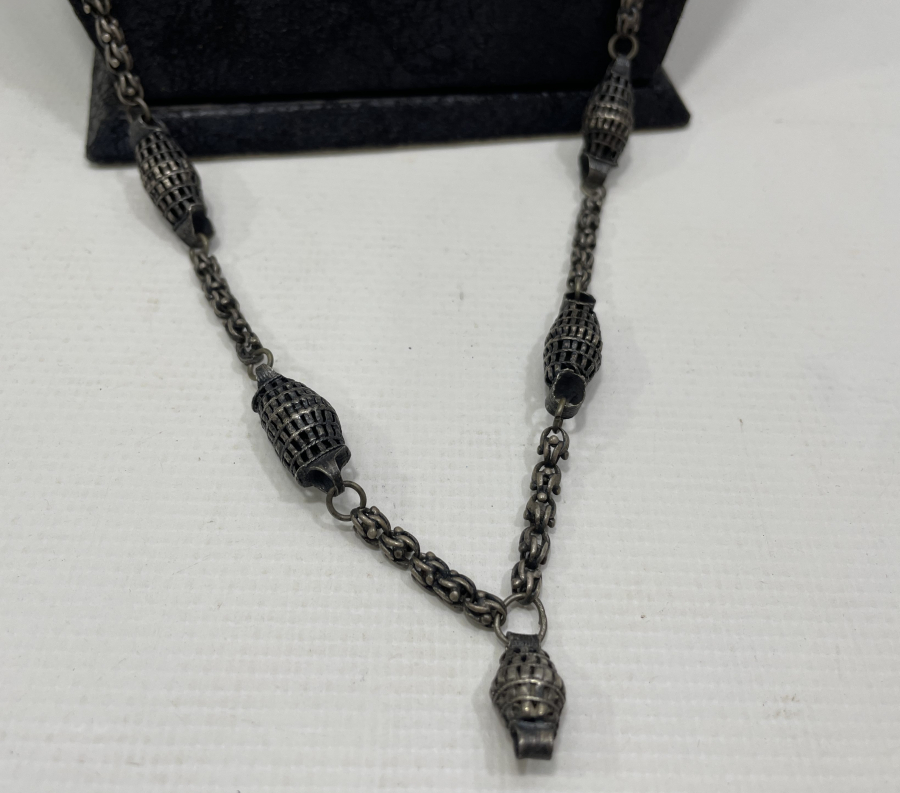 OSMANLI DÖNEMİ ERMENİ İŞİ NADİR GÜMÜŞ GERDANLIK