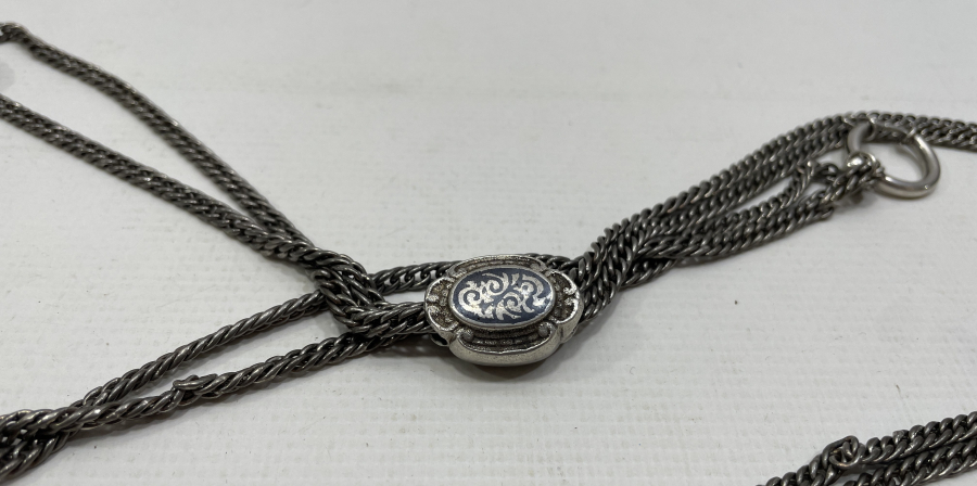 OSMANLI DÖNEMİ İPEK ZİNCİRLİ VE SÜRGÜSÜ SAVATLI GÜMÜŞ CEP SAATİ KÖSTEĞİ