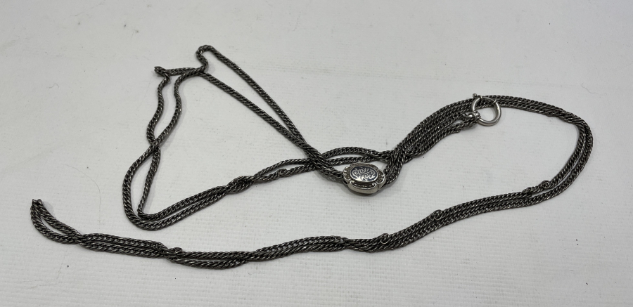 OSMANLI DÖNEMİ İPEK ZİNCİRLİ VE SÜRGÜSÜ SAVATLI GÜMÜŞ CEP SAATİ KÖSTEĞİ