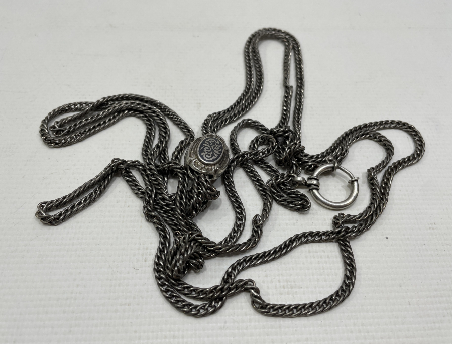 OSMANLI DÖNEMİ İPEK ZİNCİRLİ VE SÜRGÜSÜ SAVATLI GÜMÜŞ CEP SAATİ KÖSTEĞİ