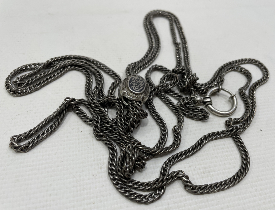 OSMANLI DÖNEMİ İPEK ZİNCİRLİ VE SÜRGÜSÜ SAVATLI GÜMÜŞ CEP SAATİ KÖSTEĞİ