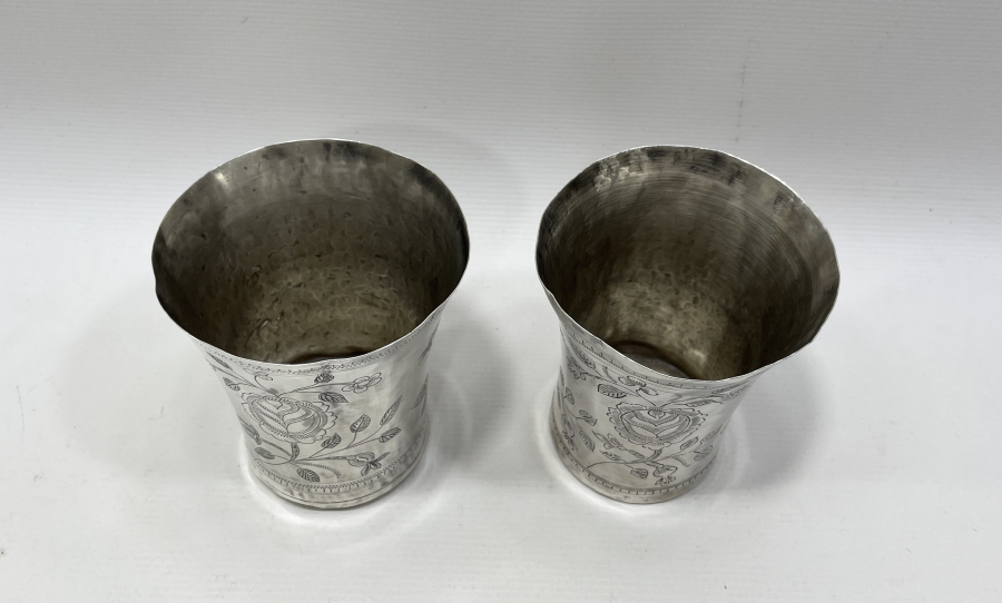 OSMANLI DÖNEMİ KALEM İŞÇİLİKLİ ESERİ İSTANBUL ÇİFT ŞERBET BARDAĞI