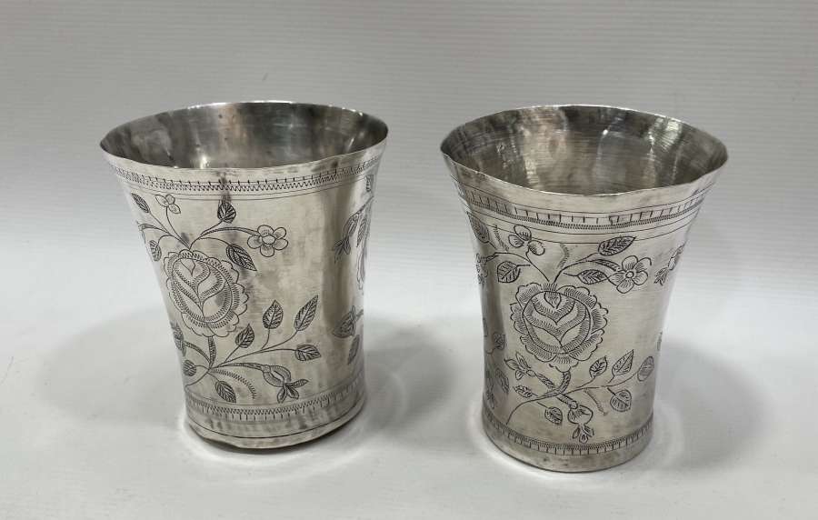 OSMANLI DÖNEMİ KALEM İŞÇİLİKLİ ESERİ İSTANBUL ÇİFT ŞERBET BARDAĞI