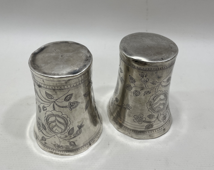 OSMANLI DÖNEMİ KALEM İŞÇİLİKLİ ESERİ İSTANBUL ÇİFT ŞERBET BARDAĞI