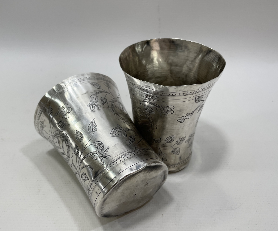 OSMANLI DÖNEMİ KALEM İŞÇİLİKLİ ESERİ İSTANBUL ÇİFT ŞERBET BARDAĞI