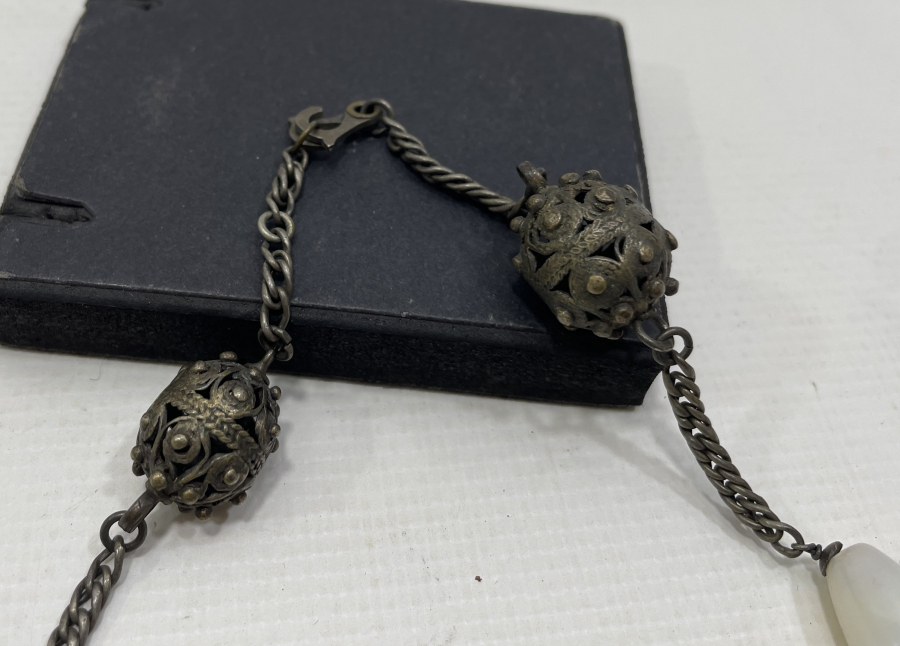 OSMANLI DÖNEMİ SEDEF VE GÜMÜŞ İŞÇİLİKLİ EL YAPIMI GERDANLIK