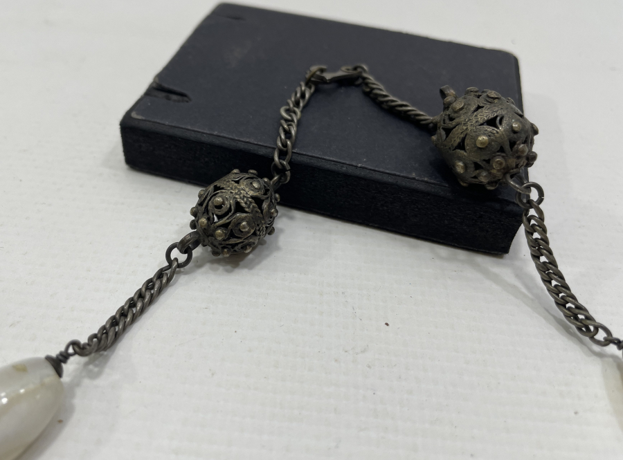 OSMANLI DÖNEMİ SEDEF VE GÜMÜŞ İŞÇİLİKLİ EL YAPIMI GERDANLIK