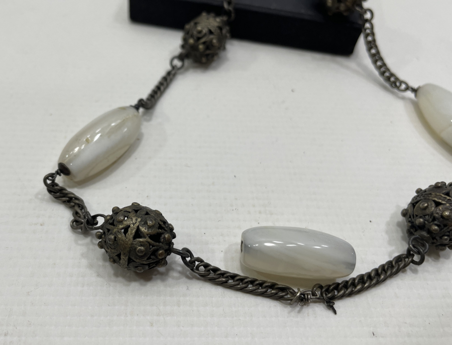 OSMANLI DÖNEMİ SEDEF VE GÜMÜŞ İŞÇİLİKLİ EL YAPIMI GERDANLIK