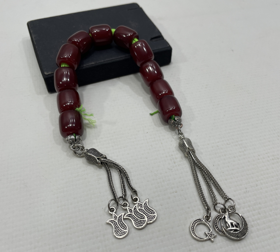 OSMANLI DÖNEMİ SIKMA KEHRİBARDAN MAMUL ZAZA İŞİ TESPİH