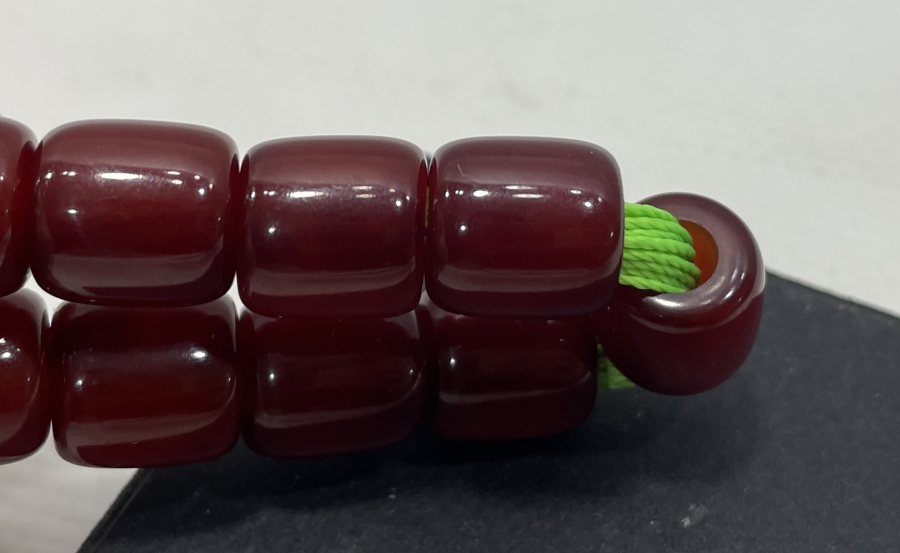 OSMANLI DÖNEMİ SIKMA KEHRİBARDAN MAMUL ZAZA İŞİ TESPİH