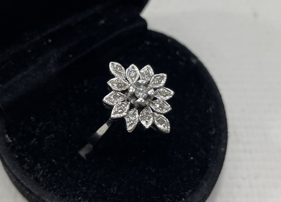 PIRLANTA TAŞLI ANTİKA YÜZÜK