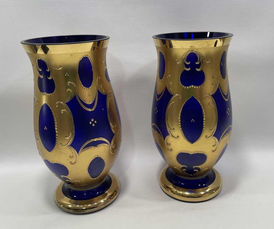 ÜZERİ ALTIN VERMEYLİ BÜYÜK BOY ÇİFT VAZO