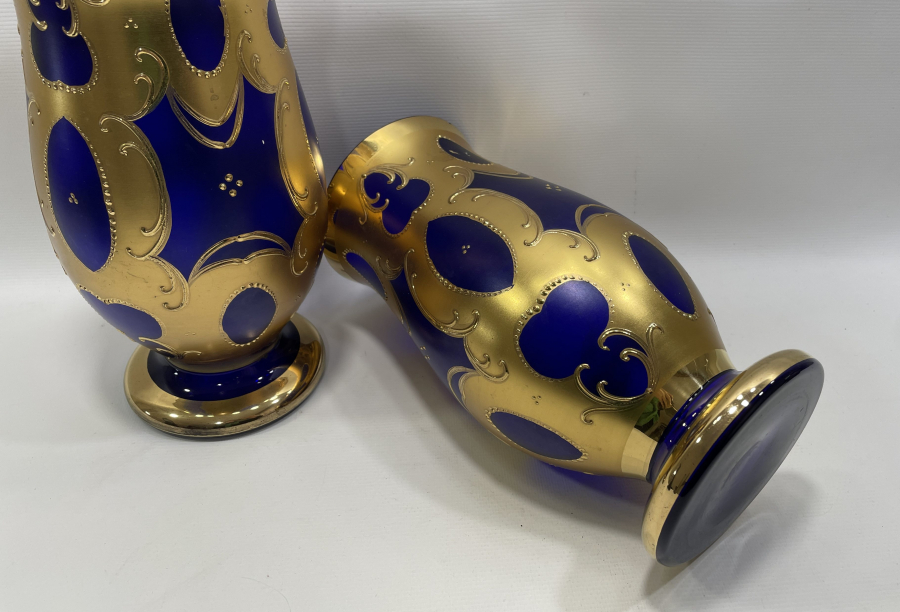 ÜZERİ ALTIN VERMEYLİ BÜYÜK BOY ÇİFT VAZO