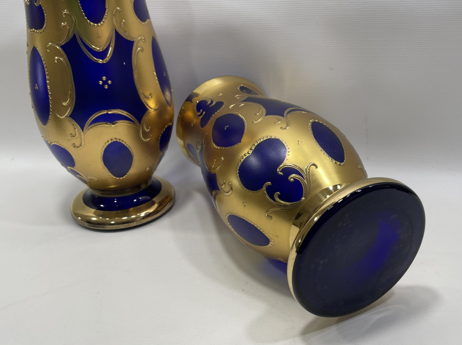 ÜZERİ ALTIN VERMEYLİ BÜYÜK BOY ÇİFT VAZO