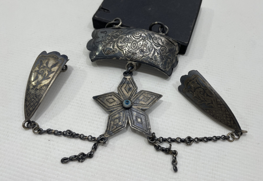 ÜZERİNDE OSMANLI DEVLET ARMASI BULUNAN OSMANLI DÖNEMİ GÜMÜŞ EV SÜSÜ