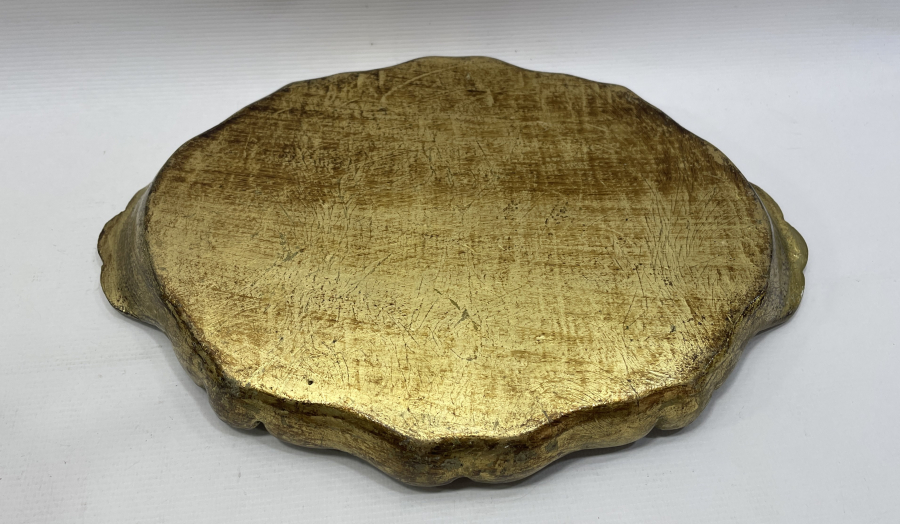 ALTIN YALDIZLI LEVANTEN İŞİ OSMANLI DÖNEMİ AHŞAP TEPSİ