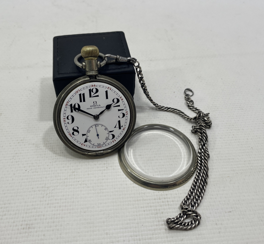 AYDIN DEMİRYOLU ÇALIŞANLARI İÇİN ÖZEL YAPILMIŞ ÇOK NADİR OMEGA CEP SAATİ