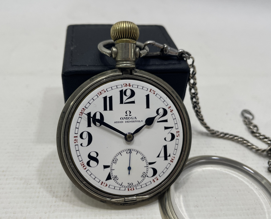 AYDIN DEMİRYOLU ÇALIŞANLARI İÇİN ÖZEL YAPILMIŞ ÇOK NADİR OMEGA CEP SAATİ