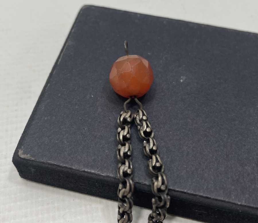 OSMANLI DÖNEMİ FASETALI AKİK VE ARNAVUT ZİNCİRLİ GÜMÜŞ TESPİH PÜSKÜLÜ