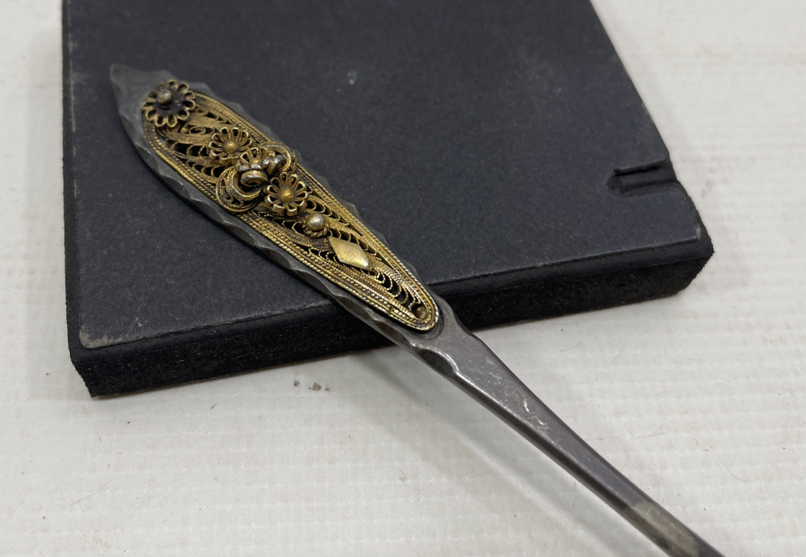 OSMANLI DÖNEMİ GÜMÜŞTEN MAMUL SAPI TELKARİ İŞÇİLİKLİ İZMİR İŞİ TATLI KAŞIĞI