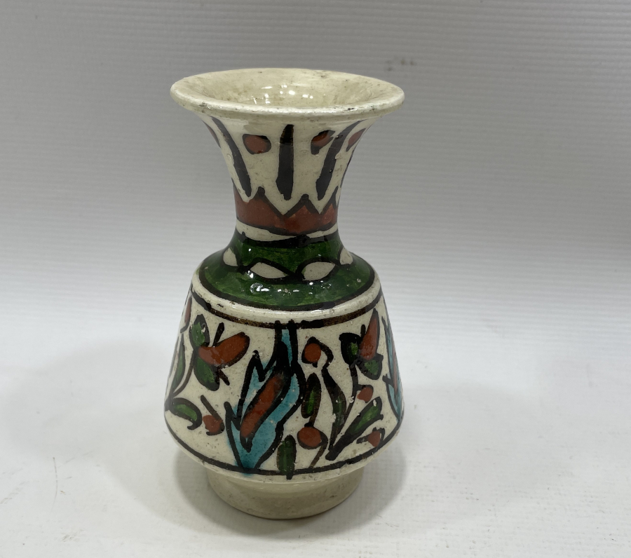 OSMANLI DÖNEMİ NADİR FORMDA KÜTAHYA İŞİ GELİN ÇİÇEĞİ VAZOSU