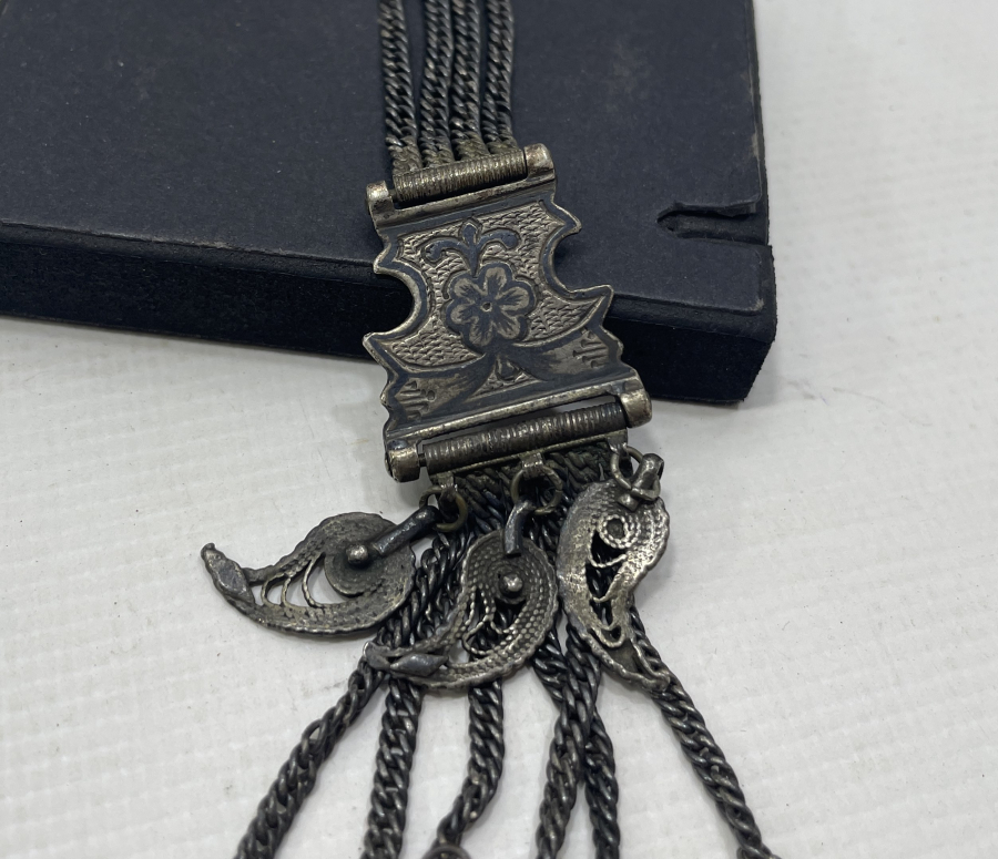 OSMANLI DÖNEMİ VAN İŞİ SAVATLI GÜMÜŞ KÖSTEK SALLAMASI