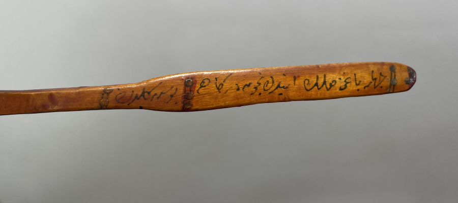 ÜZERİ OSMANLICA BEYİT YAZILI EL BOYAMA TAHTA KAŞIK