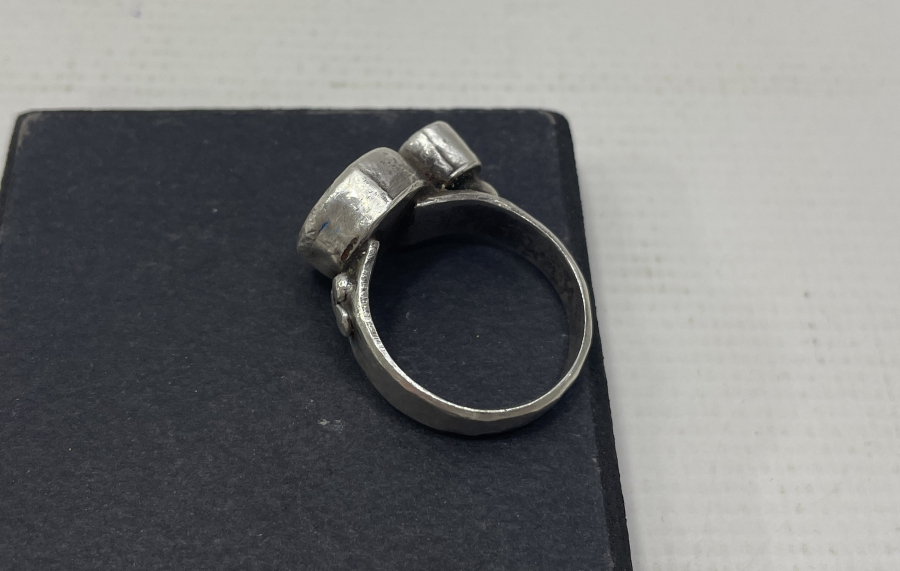 AY YILDIZLI ÖZEL YAPIM GÜMÜŞ YÜZÜK