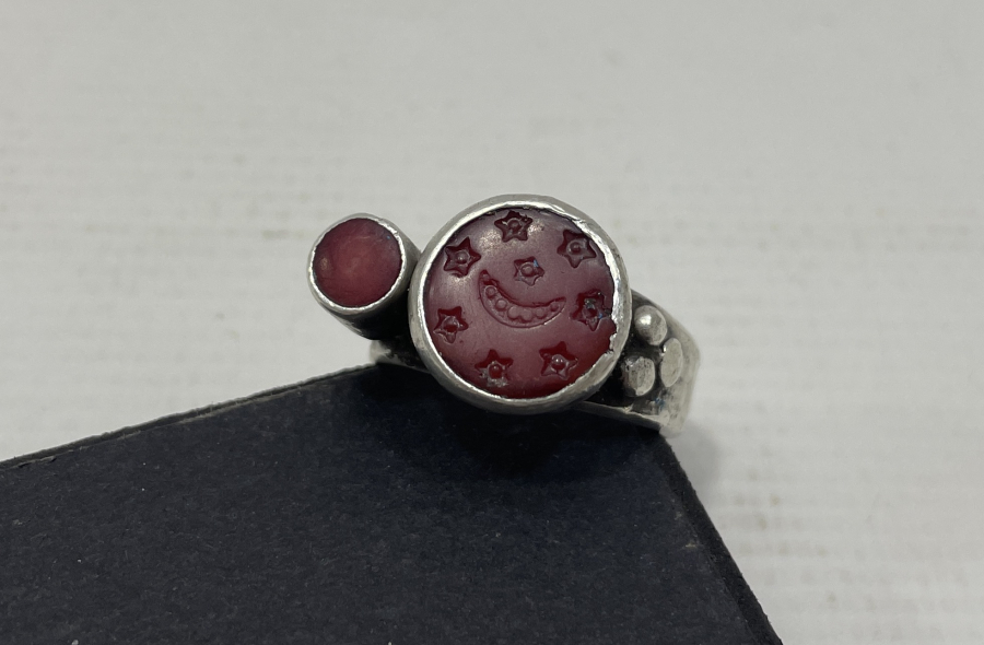 AY YILDIZLI ÖZEL YAPIM GÜMÜŞ YÜZÜK