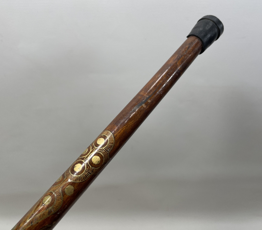 OSMANLI DÖNEMİ AHŞAP ÜZERİ İŞLEMELİ AFYON İŞİ BASTON