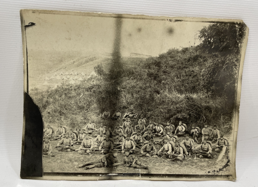 OSMANLI DÖNEMİ BÜYÜK BOY TEÇHİZATLI ASKER FOTOĞRAFI