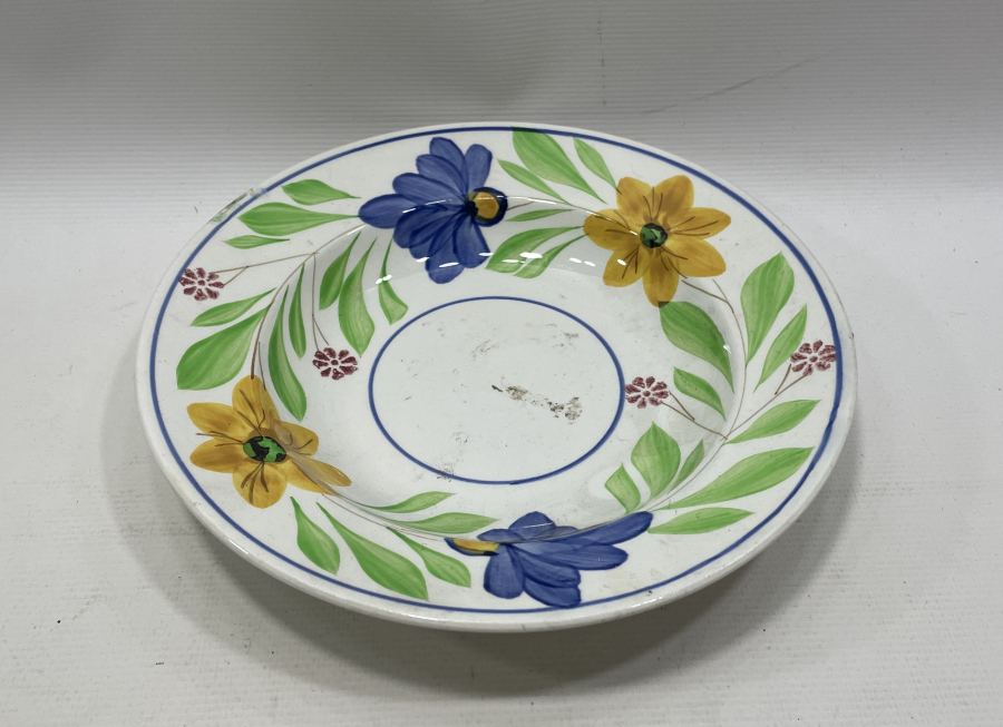 OSMANLI PAZARINA YAPILMIŞ EL BOYAMA PORSELEN TABAK