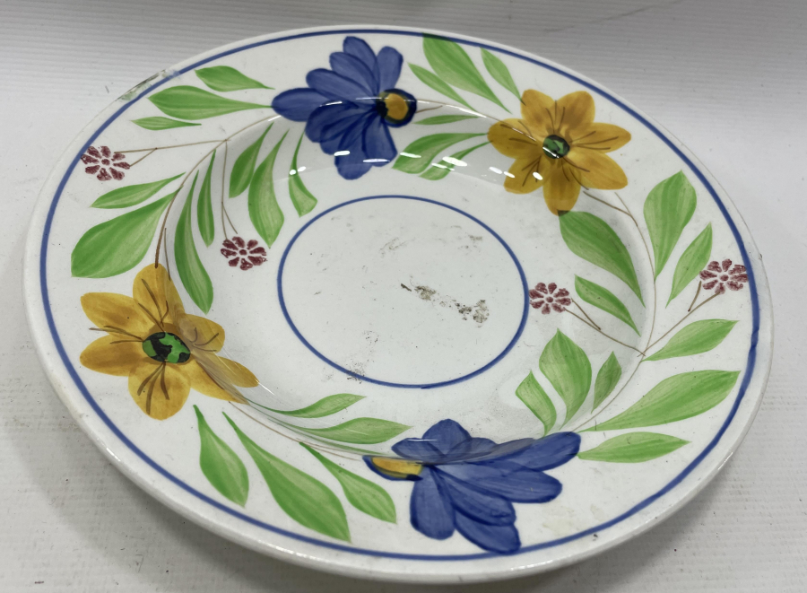 OSMANLI PAZARINA YAPILMIŞ EL BOYAMA PORSELEN TABAK