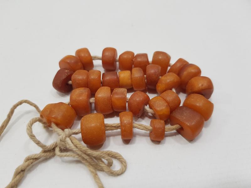 OSMANLI DÖNEMİ MUAYYER DAMLA KEHRİBAR KOLYE 