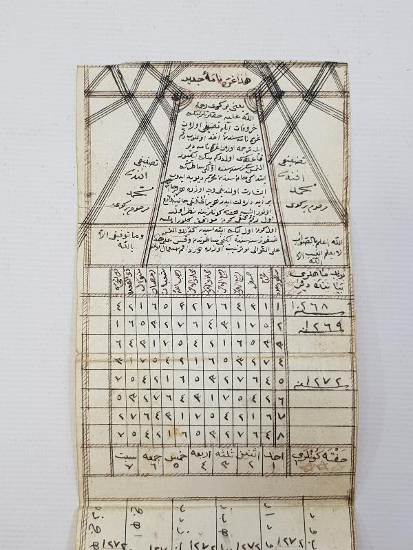 OSMANLI DÖNEMİ ÇOK NADİR EL YAZMA TAKVİM - GURRENAMEİ CEDİD