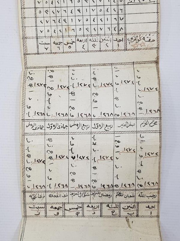 OSMANLI DÖNEMİ ÇOK NADİR EL YAZMA TAKVİM - GURRENAMEİ CEDİD