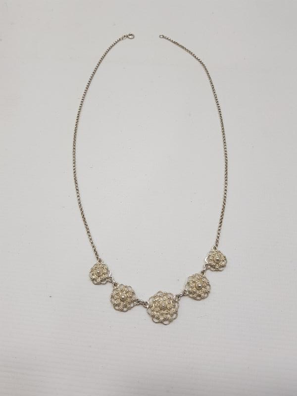 OSMANLI DÖNEMİ GÜVERSE İŞÇİLİKLİ GÜMÜŞ KOLYE