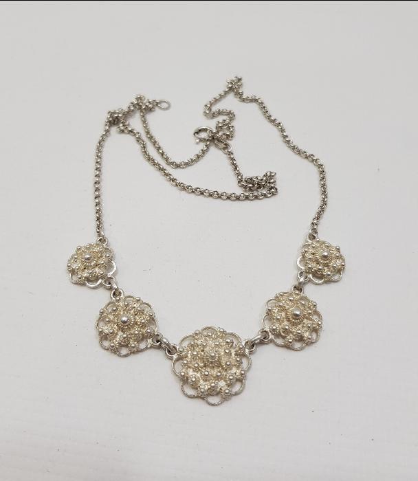 OSMANLI DÖNEMİ GÜVERSE İŞÇİLİKLİ GÜMÜŞ KOLYE