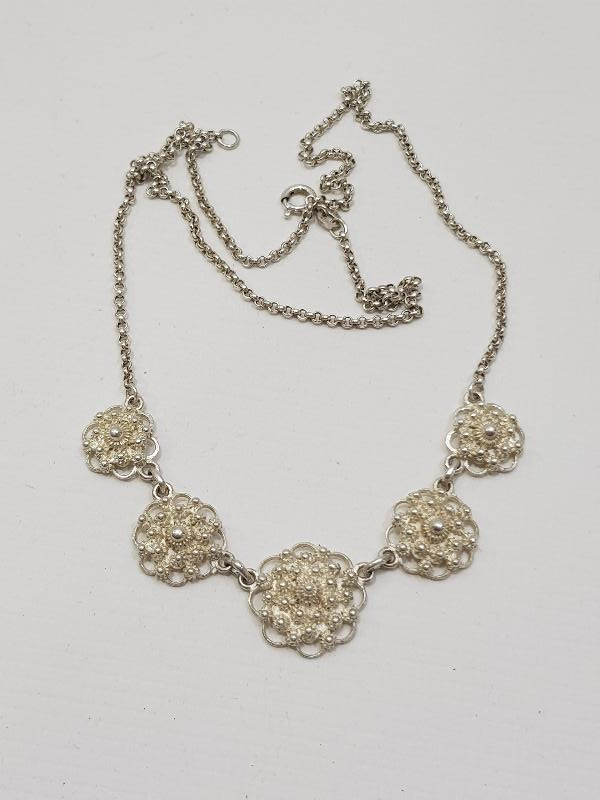 OSMANLI DÖNEMİ GÜVERSE İŞÇİLİKLİ GÜMÜŞ KOLYE