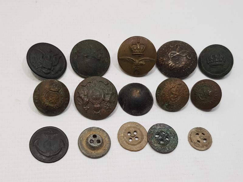 1. DÜNYA SAVAŞI DÖNEMİ 15 ADET ASKERİ DÜĞME