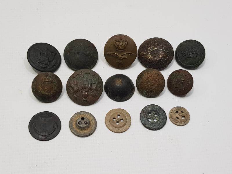 1. DÜNYA SAVAŞI DÖNEMİ 15 ADET ASKERİ DÜĞME