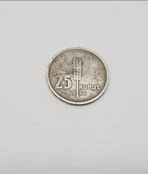 1936 TARİHLİ GÜMÜŞ 25 KURUŞ