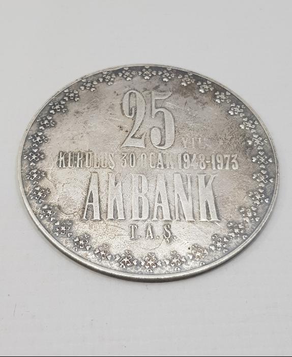 1973 AKBANK'IN KURULUŞUNUN 25. YILI GÜMÜŞ MADALYON