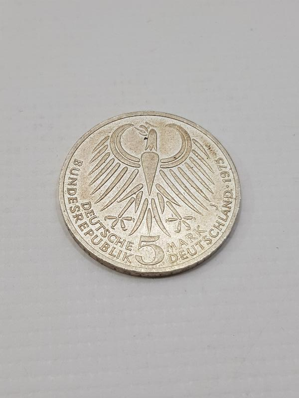 1975 FRIEDRICH EBERT GÜMÜŞ 5 MARK HATIRA PARA