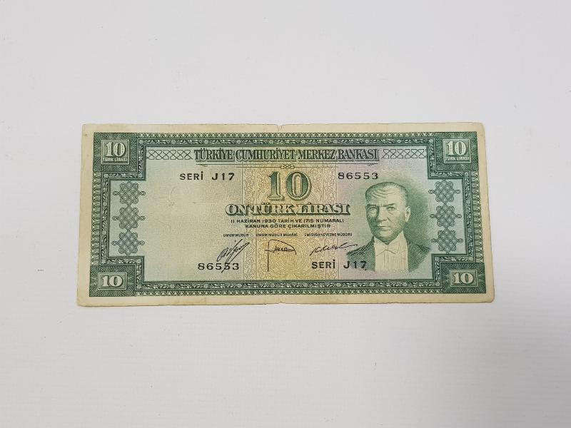 5. EMİSYON 10 LİRA NADİR KAĞIT PARA