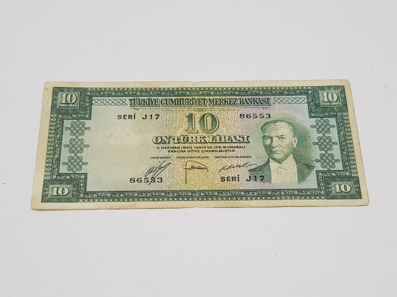 5. EMİSYON 10 LİRA NADİR KAĞIT PARA