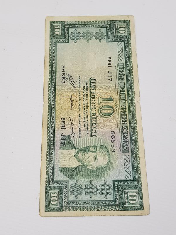 5. EMİSYON 10 LİRA NADİR KAĞIT PARA