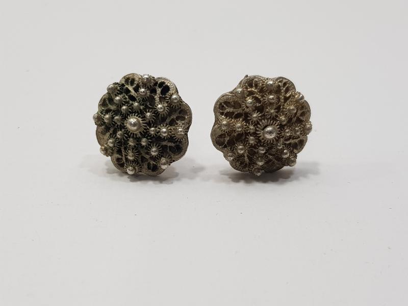 ANTİKA GÜVERSE İŞÇİLİKLİ GÜMÜŞ KOL DÜĞMELERİ